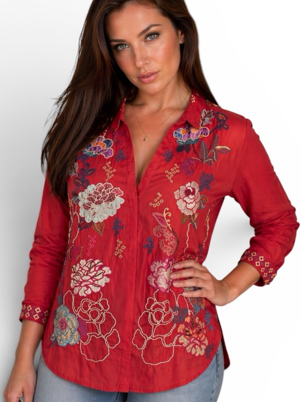 Johnny Was heavily embroidered beaded Marcia blouse NWT (oversized)